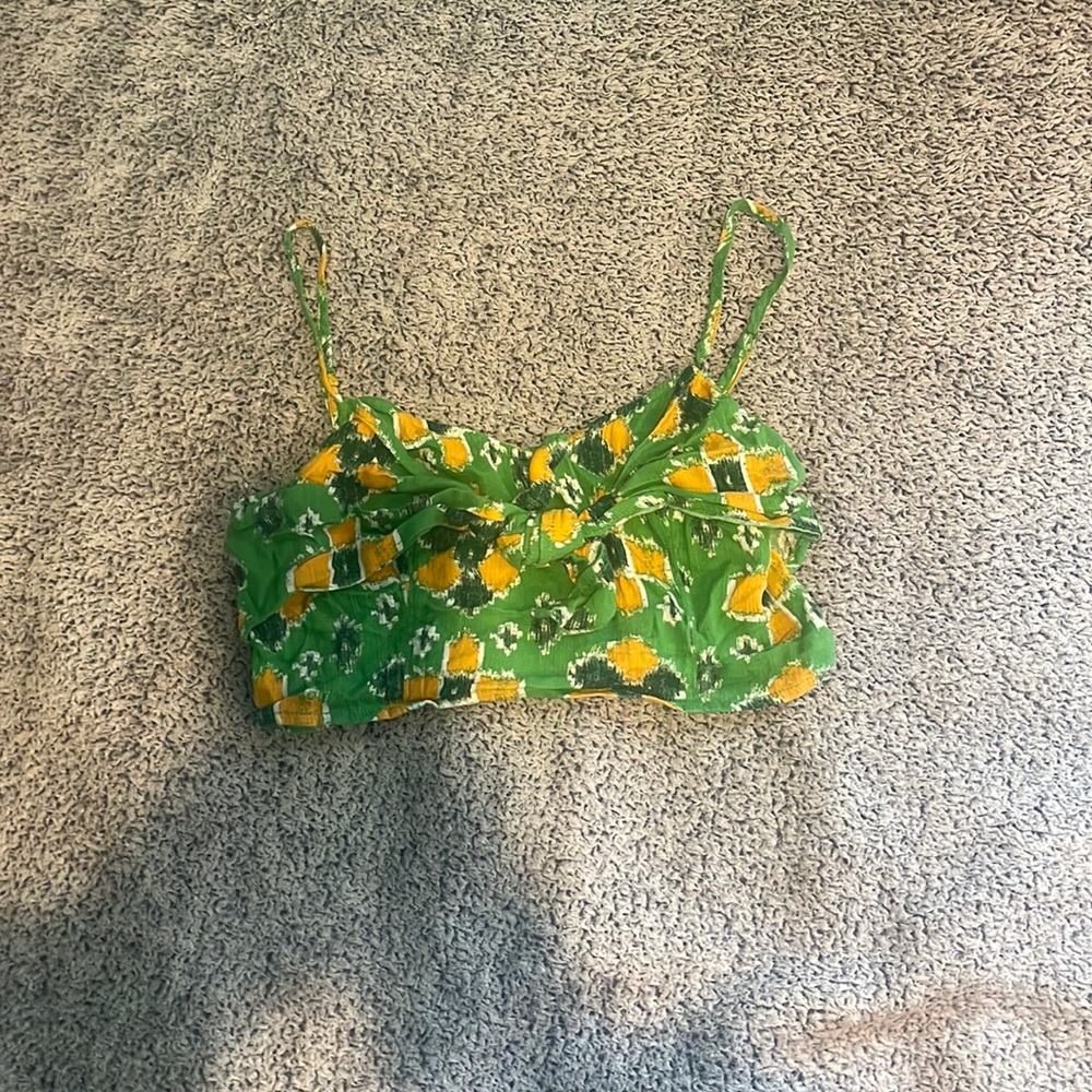 green and yellow crop top